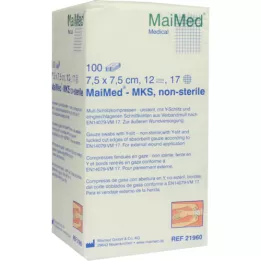 SCHLITZKOMPRESSEN 7,5x7,5 cm ikke-steril 12-fold, 100 stk