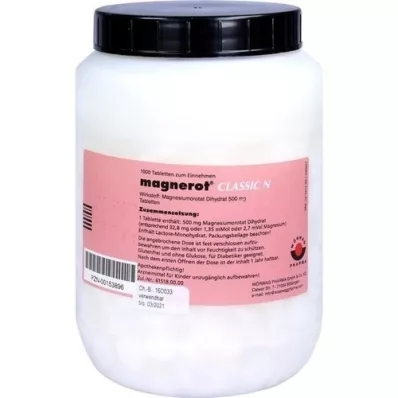 MAGNEROT CLASSIC N tabletter, 1000 stk