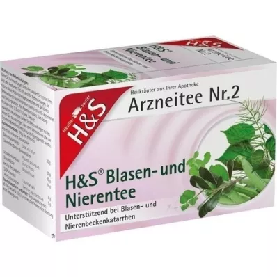 H&amp;S Blære- og nyre-tefilterposer, 20X2,0 g