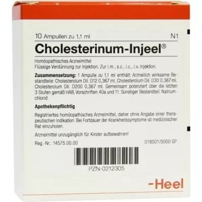 CHOLESTERINUM INJEEL Ampuller, 10 stk