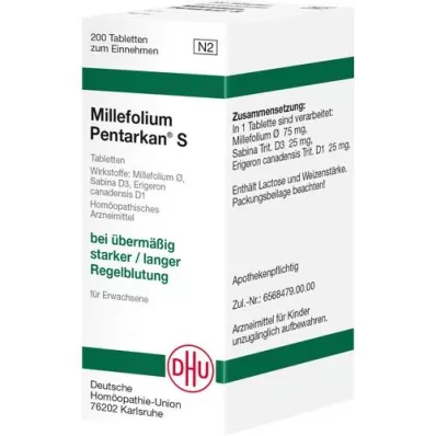 MILLEFOLIUM PENTARKAN S-tabletter, 200 tabletter