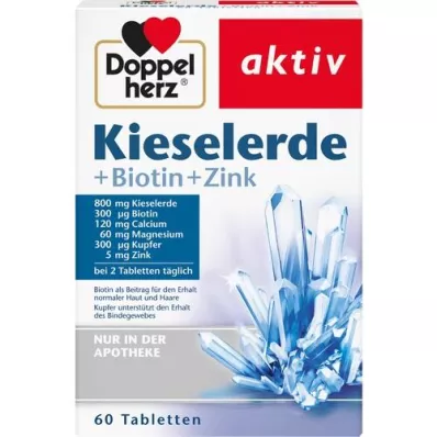 DOPPELHERZ Silica+biotin+zinktabletter, 60 stk