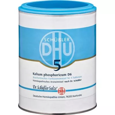 BIOCHEMIE DHU 5 Kalium phosphoricum D 6 tabletter, 1000 stk BIOCHEMIE DHU 5 Kalium phosphoricum D 6 tabletter, 1000 stk