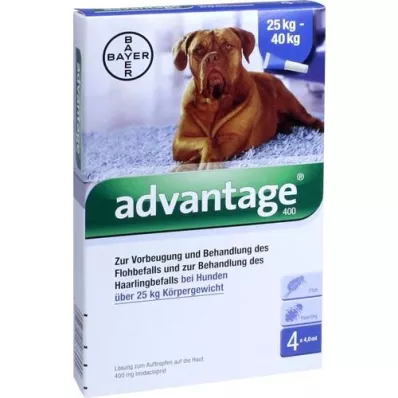 ADVANTAGE 400 opløsningspipetter til hunde fra 25 kg, 1x4 stk