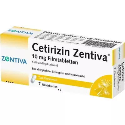 CETIRIZIN Zentiva 10 mg filmovertrukne tabletter, 7 stk