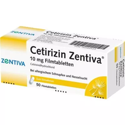 CETIRIZIN Zentiva 10 mg filmovertrukne tabletter, 50 stk
