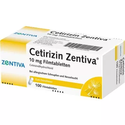 CETIRIZIN Zentiva 10 mg filmovertrukne tabletter, 100 stk