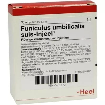 FUNICULUS UMBILICALIS suis Injeel ampuller, 10 stk