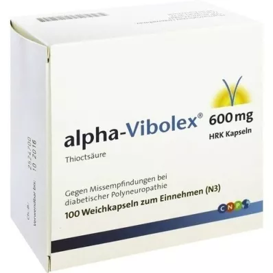 ALPHA VIBOLEX 600 mg HRK bløde kapsler, 100 stk