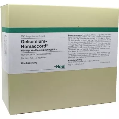 GELSEMIUM HOMACCORD Ampuller, 100 stk