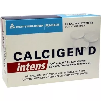 CALCIGEN D intens 1000 mg/880 IE tyggetabletter, 48 stk