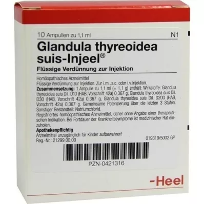 GLANDULA THYREOIDEA suis Injeel ampuller, 10 stk
