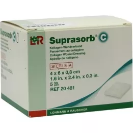 SUPRASORB C Kollagen sårbandage 0,8x4x6 cm, 5 stk