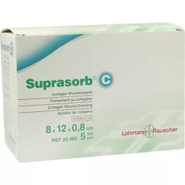 SUPRASORB C Kollagen sårbandage 0,8x8x12 cm, 5 stk