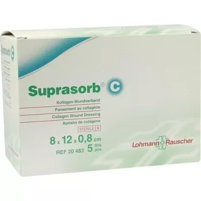 SUPRASORB C Kollagen sårbandage 0,8x8x12 cm, 5 stk