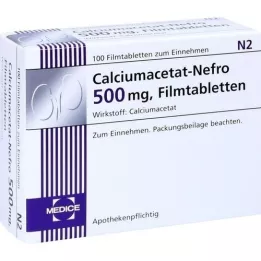 CALCIUMACETAT NEFRO 500 mg filmovertrukne tabletter, 100 stk