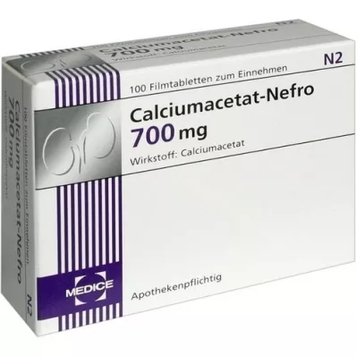 CALCIUMACETAT NEFRO 700 mg filmovertrukne tabletter, 100 stk