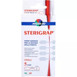 STERIGRAP Sårsuturstrimler 13x70 mm knogleform, 5 stk