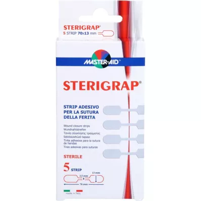 STERIGRAP Sårsuturstrimler 13x70 mm knogleform, 5 stk