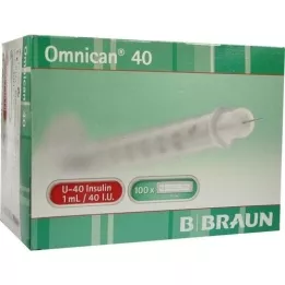 OMNICAN Insulinsprøjte 1 ml U40 med kanal 0,30x12 mm enkelt, 100x1 stk
