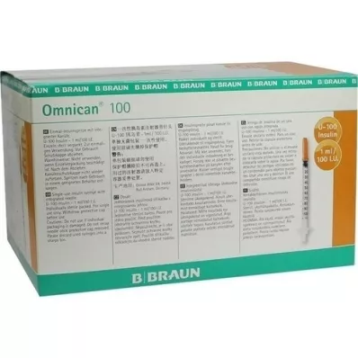 OMNICAN Insulinsprøjte 1 ml U100 med kanal 0,30x12 mm, 100x1 stk OMNICAN Insulinsprøjte 1 ml U100 med kanal 0,30x12 mm, 100x1 stk