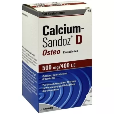 CALCIUM SANDOZ D Osteo 500 mg/400 IE tyggetablet, 120 stk