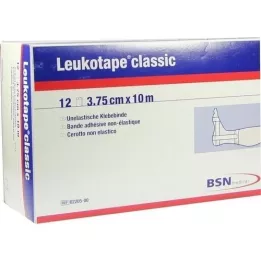 LEUKOTAPE Classic 3,75 cmx10 m hvid, 12 stk