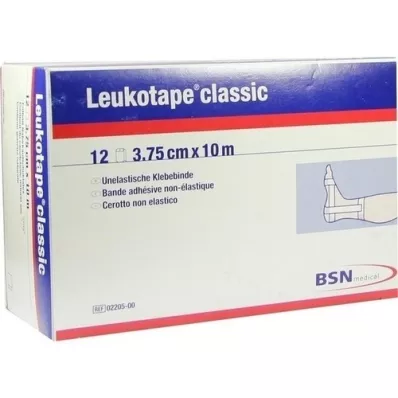LEUKOTAPE Classic 3,75 cmx10 m hvid, 12 stk