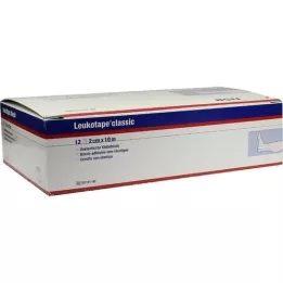 LEUKOTAPE Classic 2 cmx10 m hvid, 12 stk