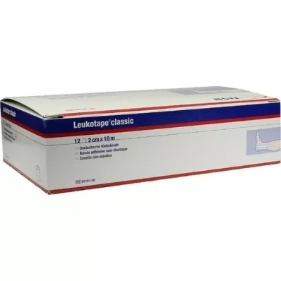 LEUKOTAPE Classic 2 cmx10 m hvid, 12 stk