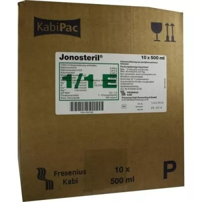 JONOSTERIL Plastinfusionsopløsning, 10X500 ml