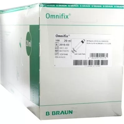 OMNIFIX Solo Spr.20 ml Luer Lock latexfri, 100X20 ml
