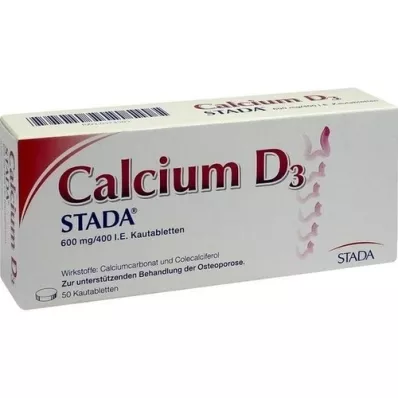 CALCIUM D3 STADA 600 mg/400 IE tyggetabletter, 50 stk