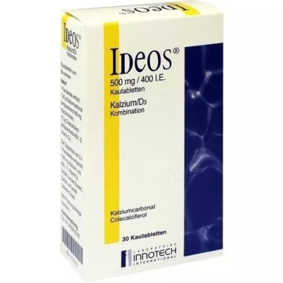 IDEOS 500 mg/400 IE tyggetabletter, 30 stk