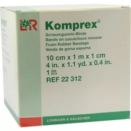 KOMPREX Skumgummibandage 10 cmx1 m tykkelse 1 cm, 1 stk