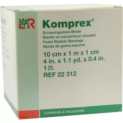 KOMPREX Skumgummibandage 10 cmx1 m tykkelse 1 cm, 1 stk