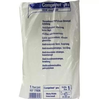 COMPRINET pr. knælange strømpe str. 1 hvid, 2 stk