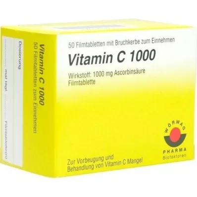 VITAMIN C 1000 filmovertrukne tabletter, 50 stk