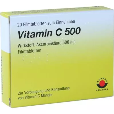VITAMIN C 500 filmovertrukne tabletter, 20 stk