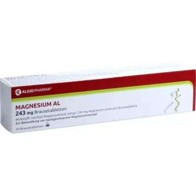 MAGNESIUM AL 243 mg brusetabletter, 20 stk