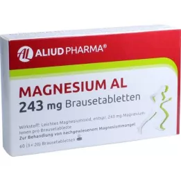 MAGNESIUM AL 243 mg brusetabletter, 60 stk