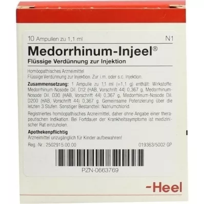 MEDORRHINUM Injeel ampuller, 10 stk