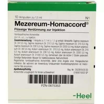 MEZEREUM HOMACCORD Ampuller, 10 stk