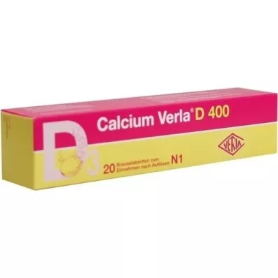 CALCIUM VERLA D 400 brusetabletter, 20 stk