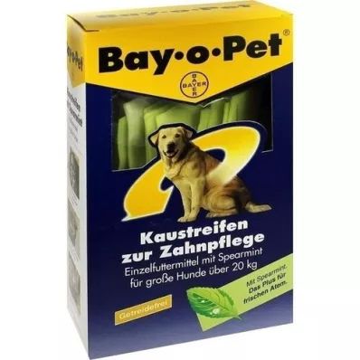 BAY O PET Tandpasta tyggestrimler spearmint til store hunde, 140 g