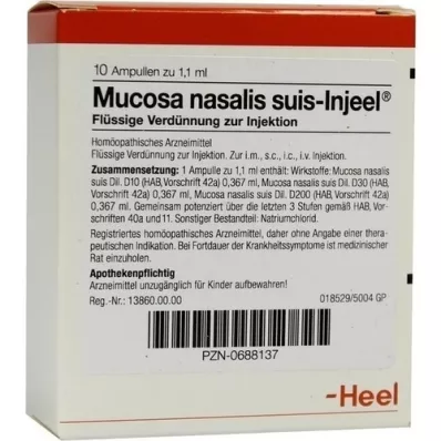 MUCOSA nasalis suis Injeel ampuller, 10 stk