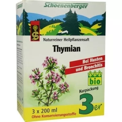 THYMIAN SAFT Schoenenberger medicinsk plantejuice, 3X200 ml