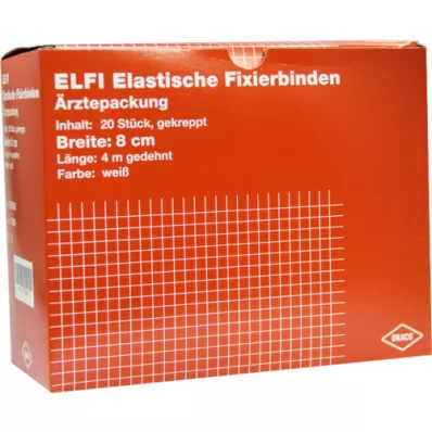DRACOELFI elastisk fikseringsbandage 8 cmx4 m crepet, 20 stk
