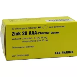 ZINK 20 AAA-Pharma dragéer, 50 stk