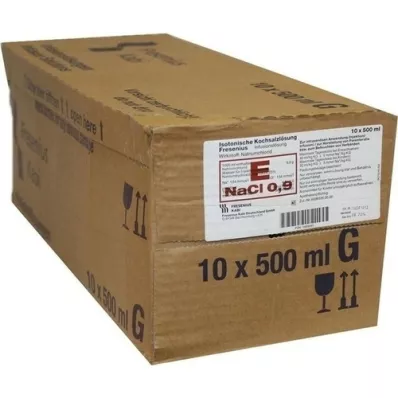 KOCHSALZLÖSUNG 0,9% glasflaske Fresenius, 10X500 ml